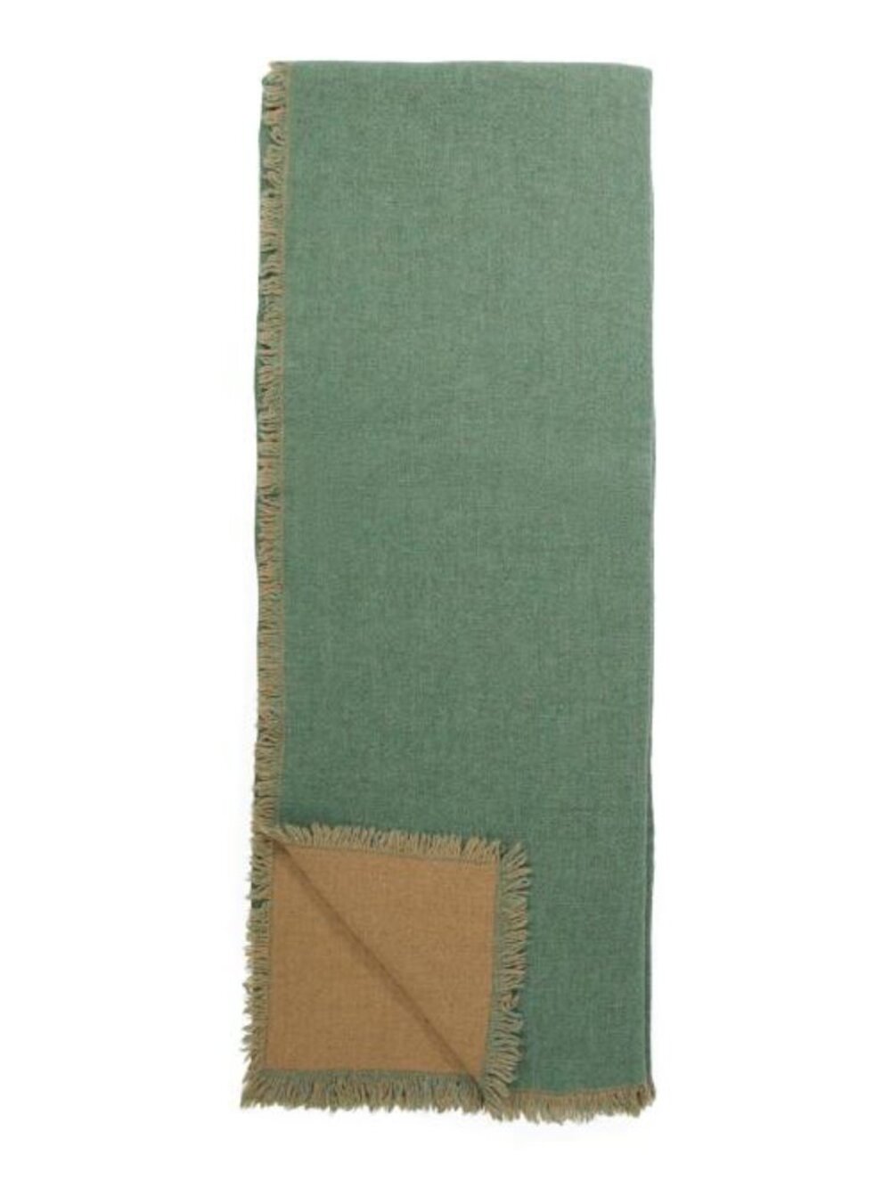MADE IN LITHUANIA Wool Blend Cozy Mallow Reversible Fringe Throw